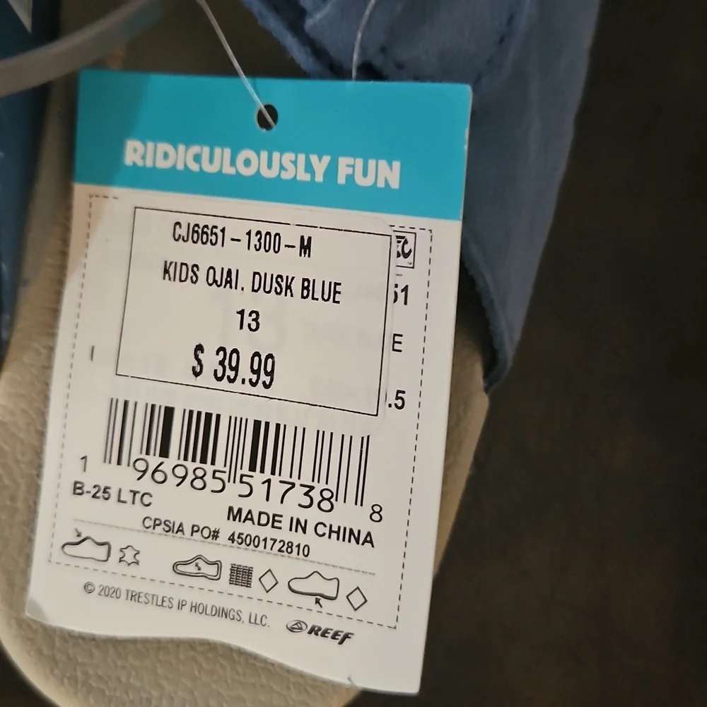 Reef Kids Ojai Sandal: BLUE/GRAY: NEW WITH TAGS: SIZE 13